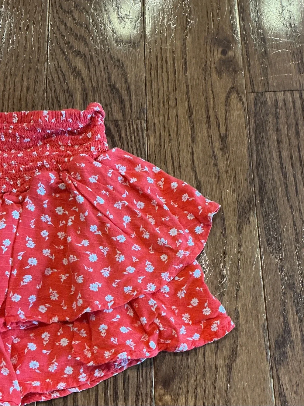 art class Red Floral Tiered Skort